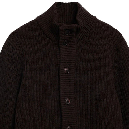 Barbour Mordale Knitted Button Through - Dark Brown