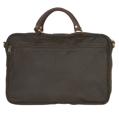 Barbour Wax Leather Briefcase - Olive