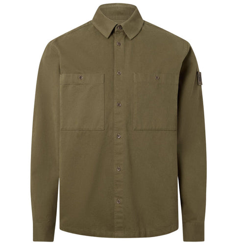 Belstaff Outpost Shirt Cotton Herringbone - Khaki
