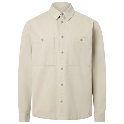 Belstaff Outpost Shirt Cotton Herringbone - Stone