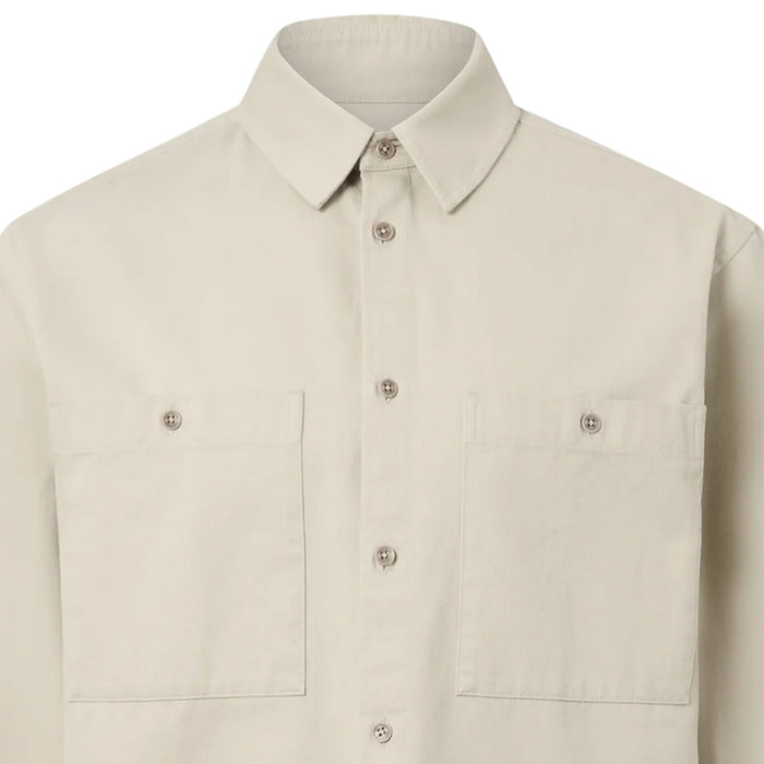 Belstaff Outpost Shirt Cotton Herringbone - Stone