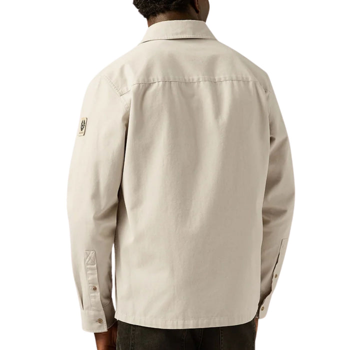 Belstaff Outpost Shirt Cotton Herringbone - Stone
