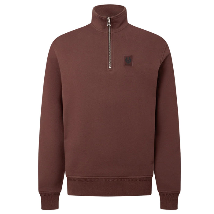 Belstaff Quarter Zip Sweatshirt - Oxblood