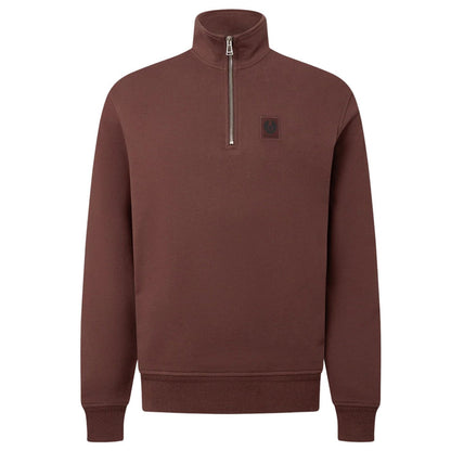 Belstaff Quarter Zip Sweatshirt - Oxblood