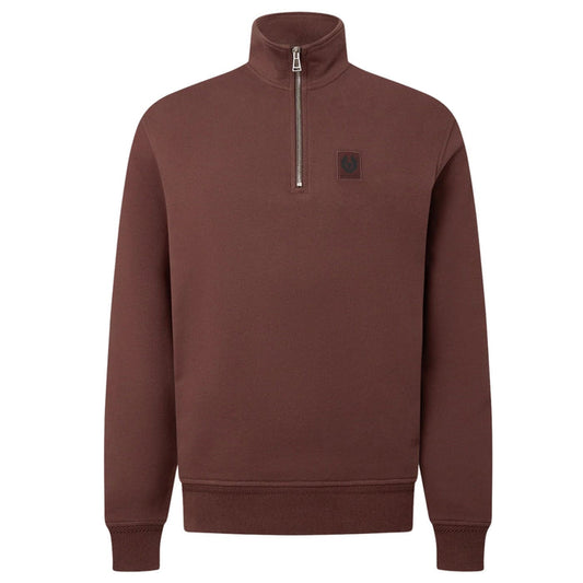 Belstaff Quarter Zip Sweatshirt - Oxblood