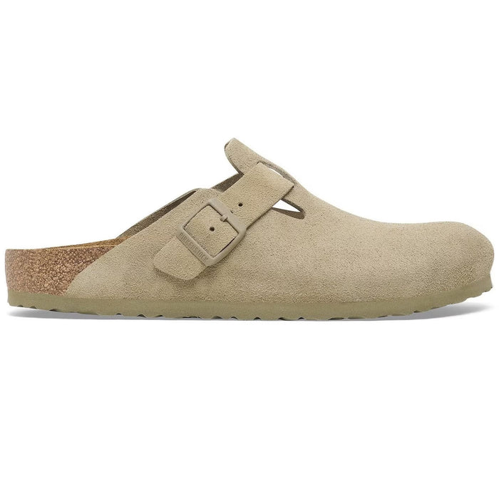 Birkenstock Womens Boston Suede Leather - Faded Khaki