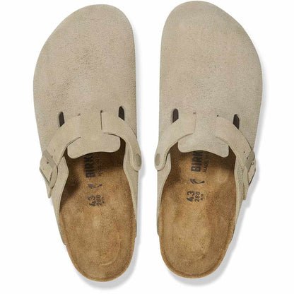 Birkenstock Womens Boston Suede Leather - Faded Khaki