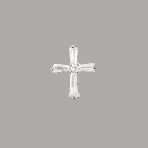 Birthstone April Cross Pin .75"H