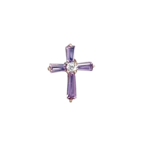 Birthstone January Cross Pin .75"H