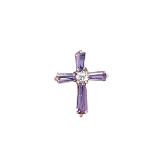 Birthstone January Cross Pin .75"H