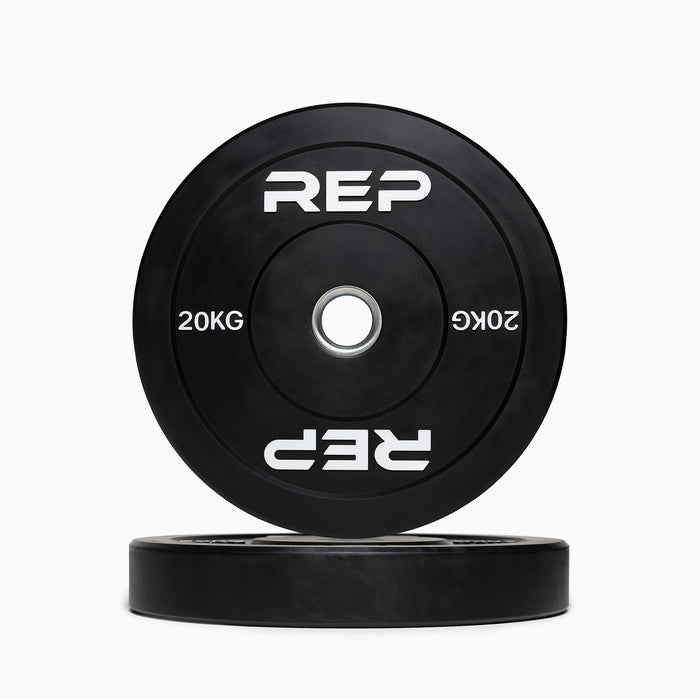 Pair of REP 20kg Black Bumper Plates