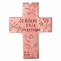 Bless This Marriage Cross Pink 5"H