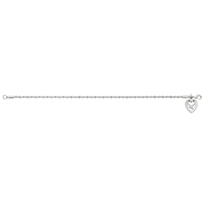 Bracelet - 7.5 in Silver Plated Rope Bracelet, Box
