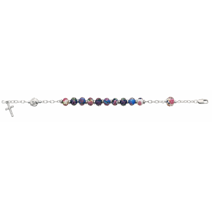 Bracelet - 7.5in Multi Crystal Rosary Bracelet Boxed