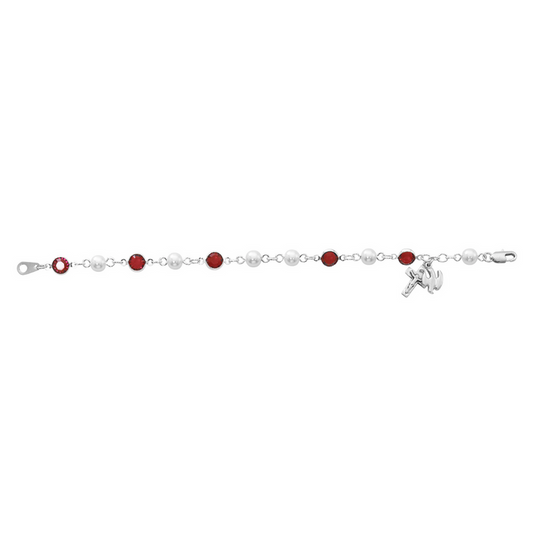 Bracelet - 7.5in Red Crystal Dove Bracelet Box