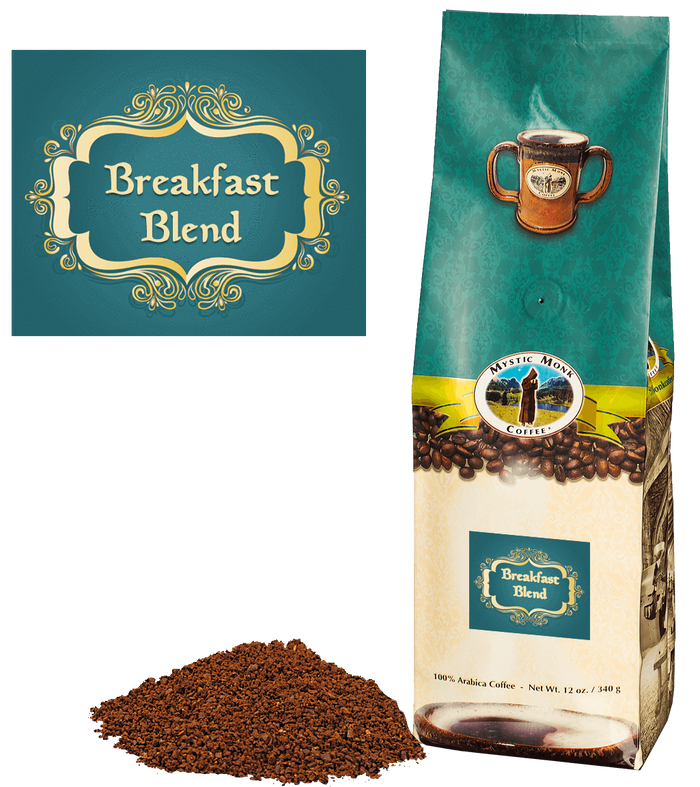Breakfast Blend Ground Coffee | Mystic Monk Coffee 12 oz
