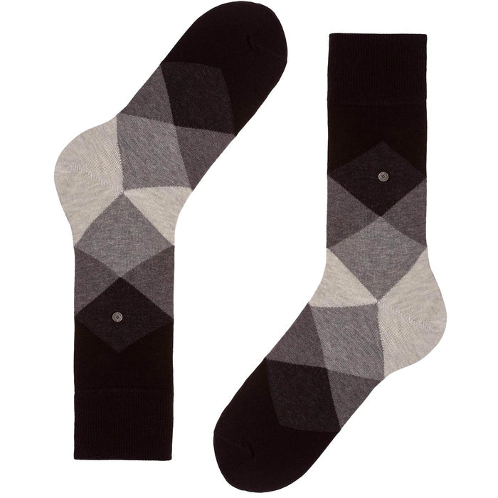 Burlington Socks Clyde Socks - Black and Grey