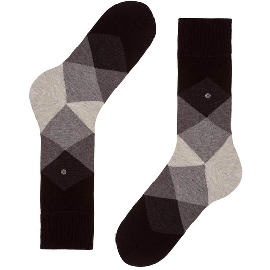 Burlington Socks Clyde Socks - Black and Grey