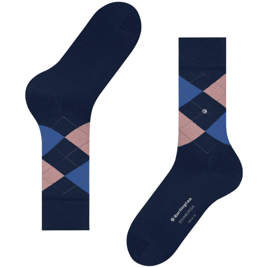 Burlington Socks Edinburgh Socks - Blue/Pink