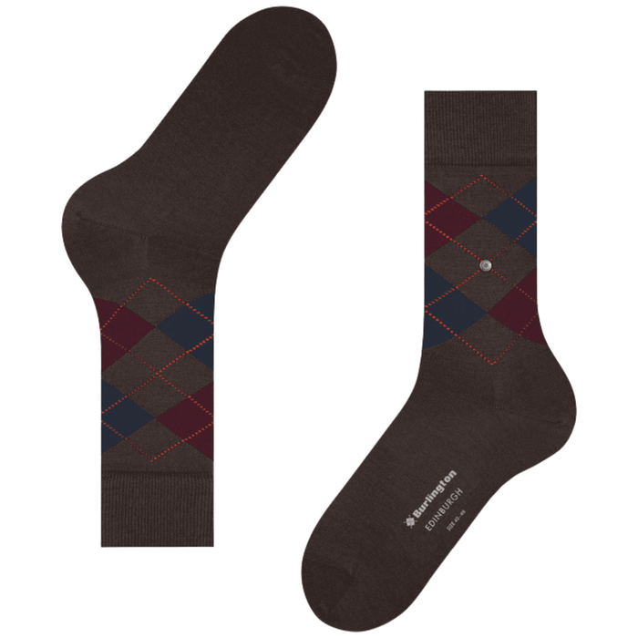 Burlington Socks Edinburgh Socks - Brown/Navy