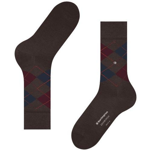 Burlington Socks Edinburgh Socks - Brown/Navy