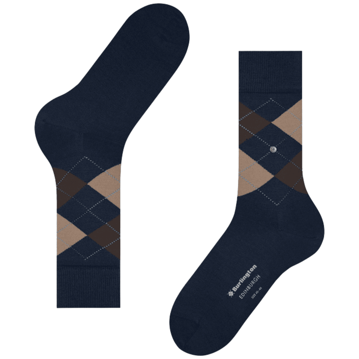 Burlington Socks Edinburgh Socks - Navy/Beige