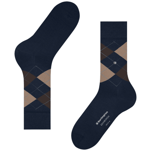 Burlington Socks Edinburgh Socks - Navy/Beige