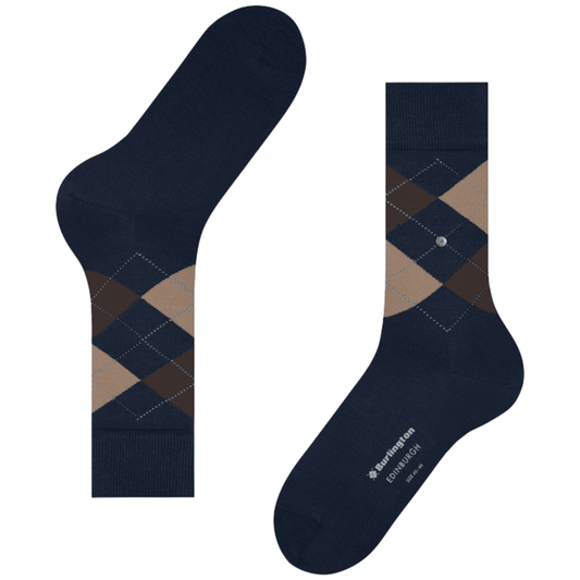 Burlington Socks Edinburgh Socks - Navy/Beige