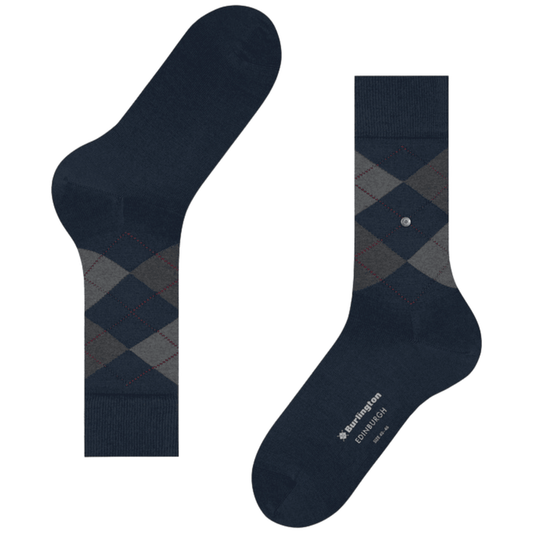 Burlington Socks Edinburgh Socks - Navy/Grey