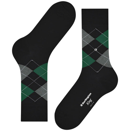 Burlington Socks King Socks - Black and Green