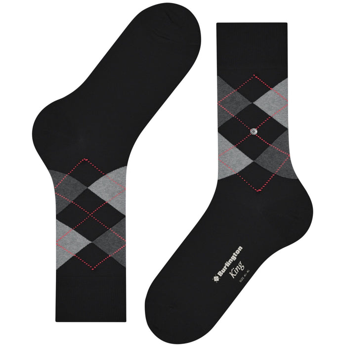 Burlington Socks King Socks - Black and Grey