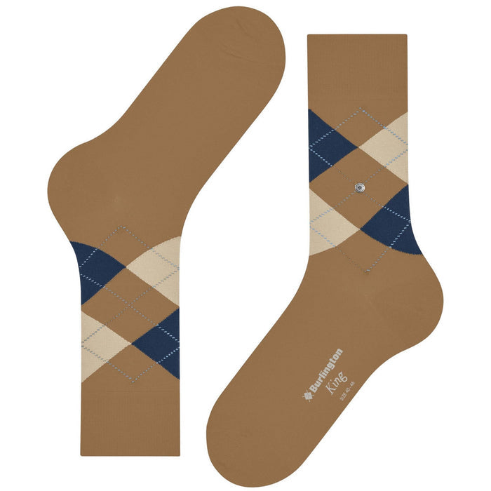Burlington Socks King Socks - Camel Blue