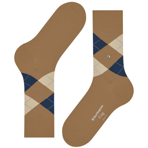 Burlington Socks King Socks - Camel Blue