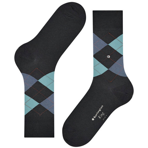 Burlington Socks King Socks - Dark Grey/Blue