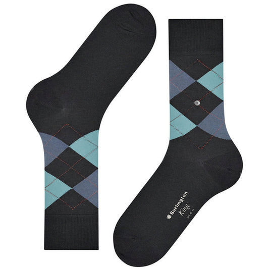 Burlington Socks King Socks - Dark Grey/Blue