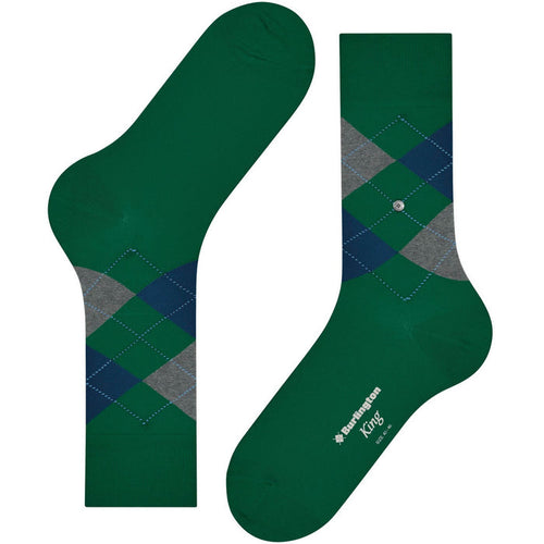 Burlington Socks King Socks - Green and Grey