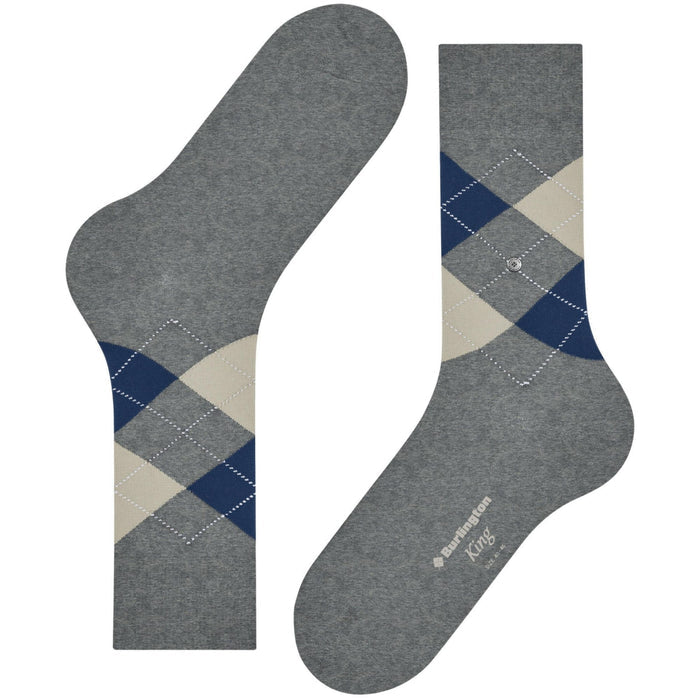 Burlington Socks King Socks - Grey and Blue