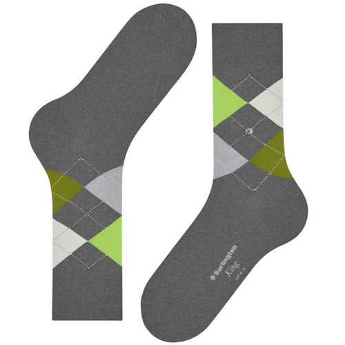 Burlington Socks King Socks - Grey and Green