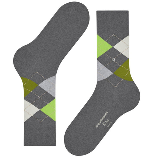 Burlington Socks King Socks - Grey and Green
