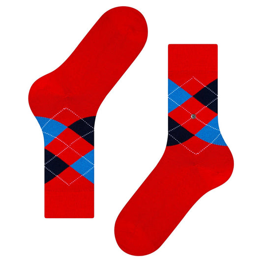 King Soft Combed Socks - Red/Navy