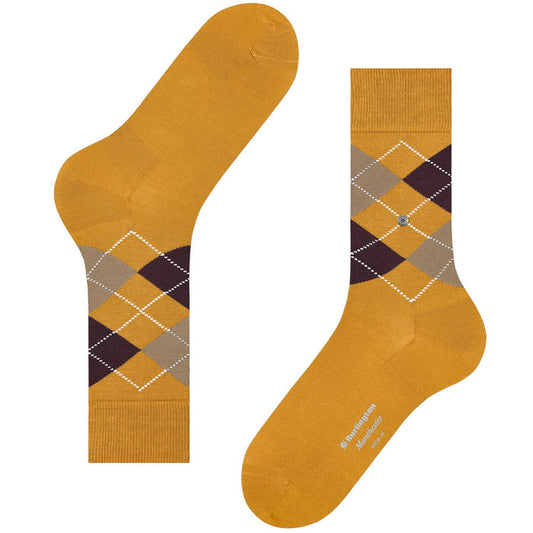 Burlington Socks Manchester Socks - Gold/Burgundy