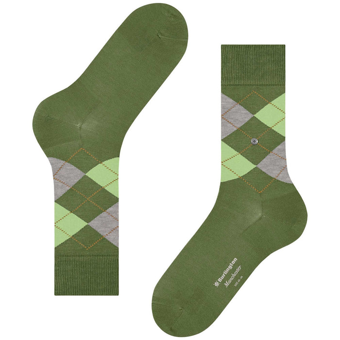 Burlington Socks Manchester Socks - Green Grey