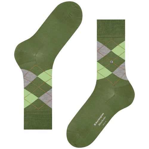 Burlington Socks Manchester Socks - Green Grey