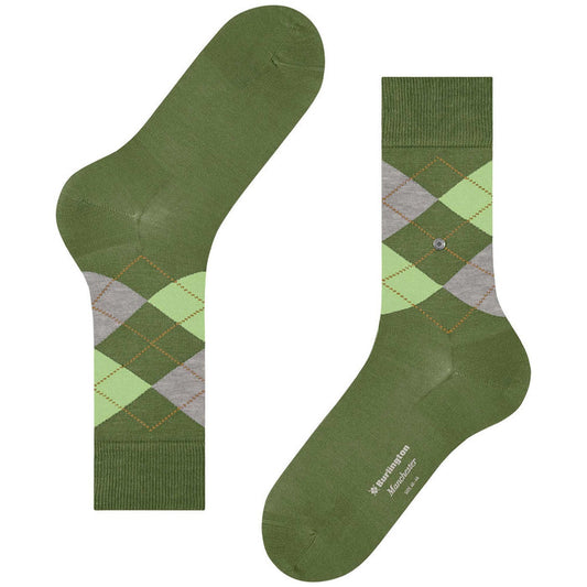 Burlington Socks Manchester Socks - Green Grey