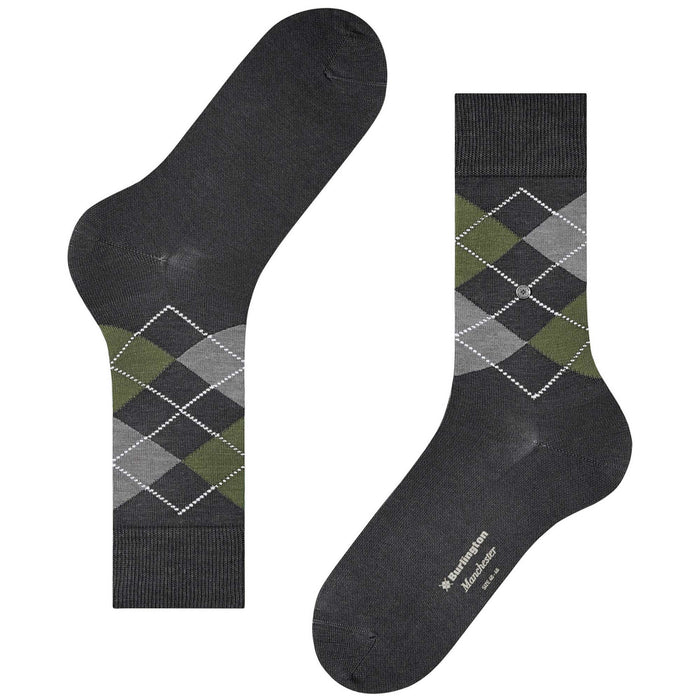 Burlington Socks Manchester Socks - Grey/Green