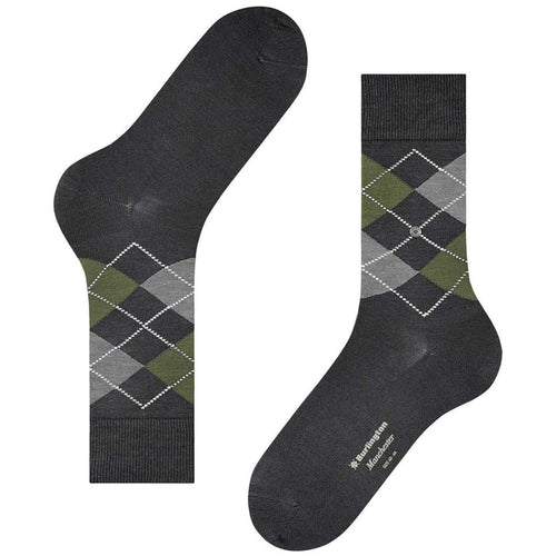 Burlington Socks Manchester Socks - Grey/Green