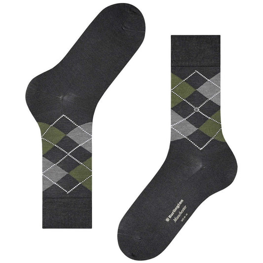 Burlington Socks Manchester Socks - Grey/Green