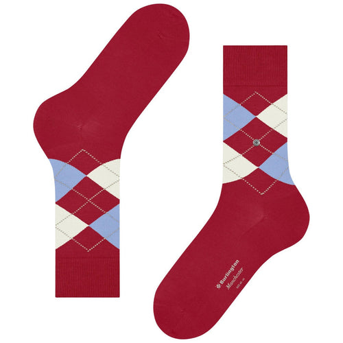 Burlington Socks Manchester Socks - Red/Blue