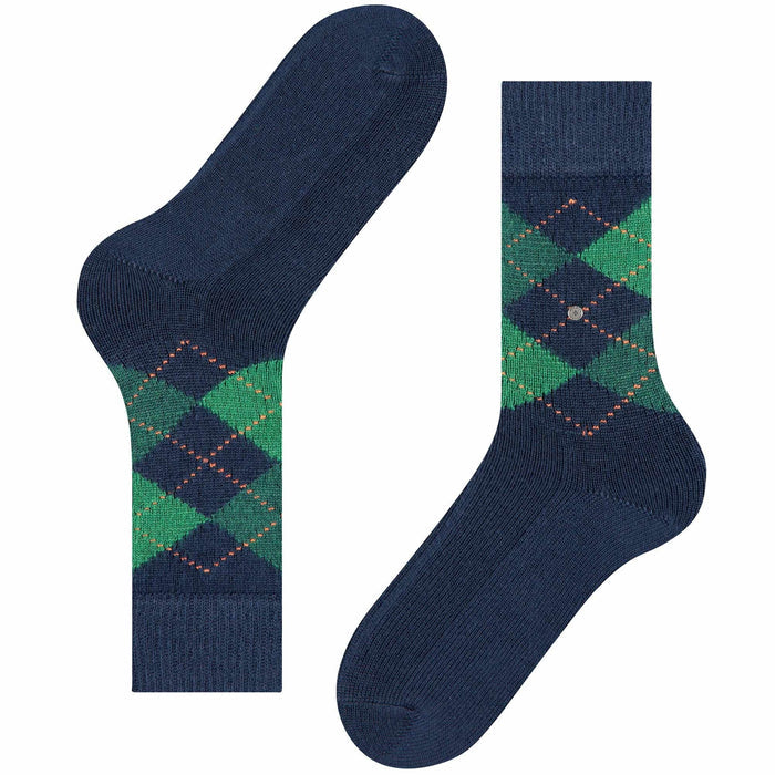 Burlington Socks Preston Socks - Argyle Dark Blue