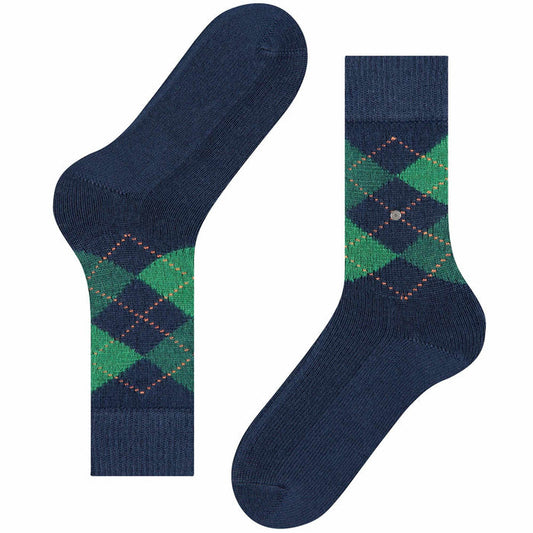 Burlington Socks Preston Socks - Argyle Dark Blue